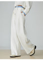 Two Piece Set Of Blue And White Striped Collared Sloping Shoulder Hoodie And Wide Leg Pants
