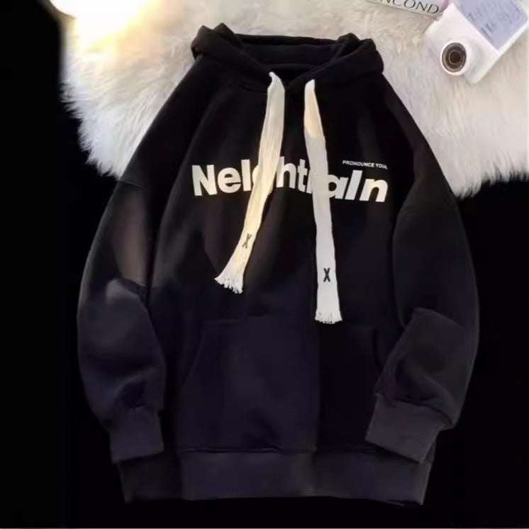 Autumn Winter Sweater Wine Red Hooded