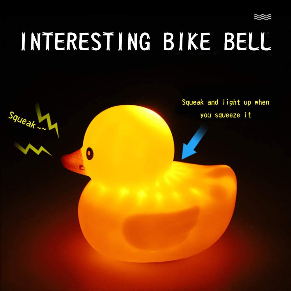 Rubber Duck Car Ornaments, 2Pcs Yellow Duck Car Dashboard Decorations Squeeze Duck Bicycle Horns with Propeller Helmet