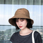 Big Brim Fisherman Hat Women's Sun Protection Solid Color Bucket Hat