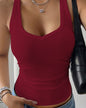 Sporty Knit Camisole Tank Top Slim Fit