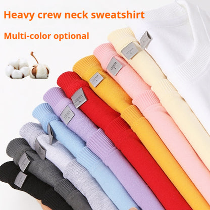 Men's Round Neck Hoodie Solid Color Couple's Shirt