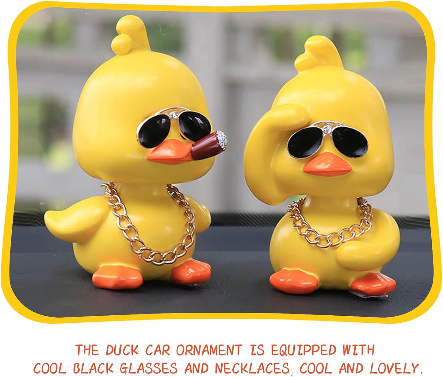 Cute Yellow Duck Car Ornaments Cool Duck Car Dashboard Decorations Shaking Head Doll