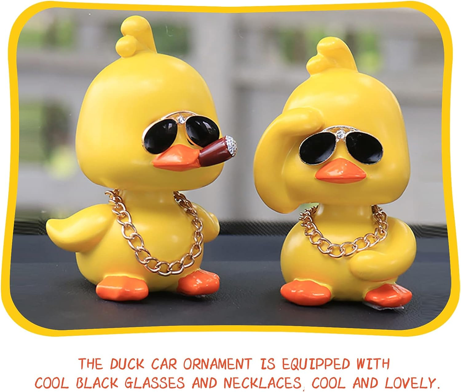Cute Yellow Duck Car Ornaments Cool Duck Car Dashboard Decorations Shaking Head Doll