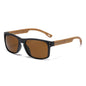 Retro Wood Grain Leg Sunglasses Square Spectacle Foot Color Film Men's Sunglasses