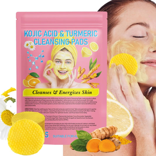 Kojic Acid and Turmeric Cleansing Pads Turmeric Kojic Acid Cleansing Pads Turmeric and Kojic Acid Pads Turmeric Cleansing Pads for Face Mild and Non-irritating Suit for All Skin Types 40 Count