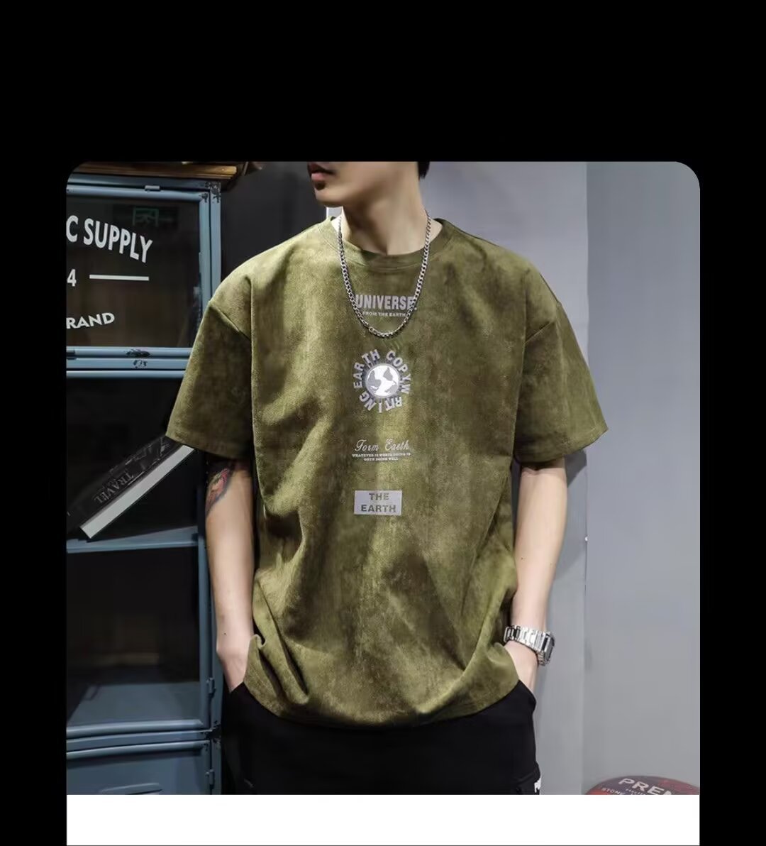 American-style Heavy Short-sleeved T-shirt Men's Summer High Sense