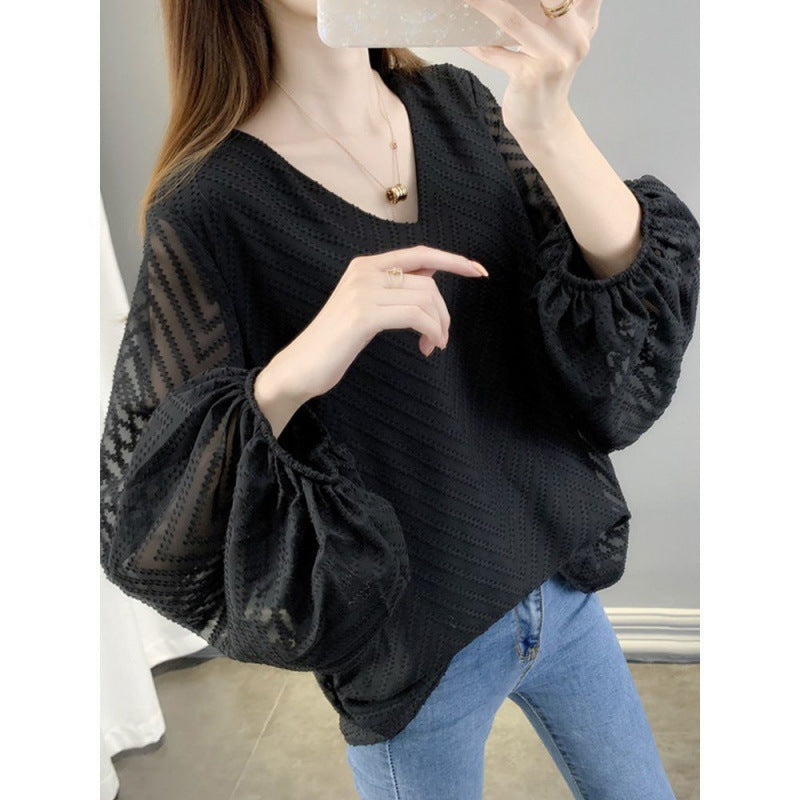 High-end Chiffon Top Fairy Slimming Belly-covering