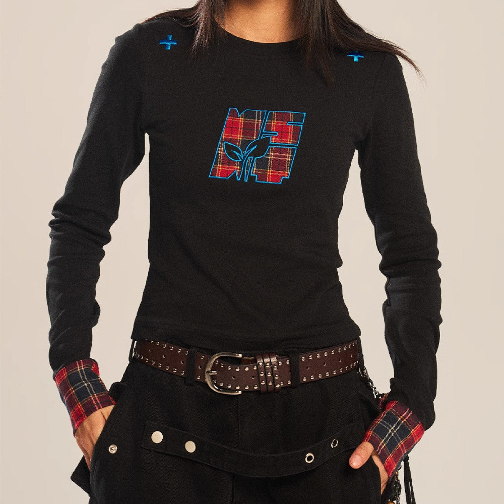 Sprout Plan Checkered Cloth Cover Long Sleeve Female