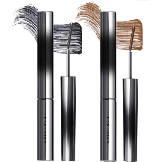 2PCS Doll Mascara Metal Curling Iron Strong Mascara Curling Eyelash Long-Lasting Volume Mascara Waterproof Smudge-Proof No Flaking No Clumping Magic 4d Silk Fiber Mascara Makeup (Black & Brown)